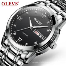 OLEVS 8691 Luxury Brand Business Quartz Waterproof Watch Men Stainless Steel Wristwatch Mens Clock Relogio Masculino